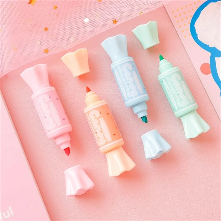 6pcs Mini Candy Shape Highlighter Marker Pen