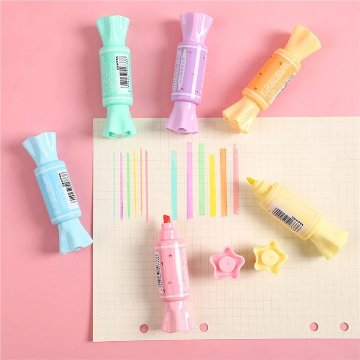 6pcs Mini Candy Shape Highlighter Marker Pen