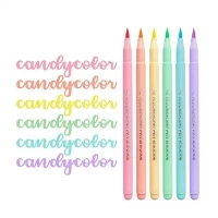 6 צבעים Soft Brush Fluorescence Pen Set Art Color Highlighter